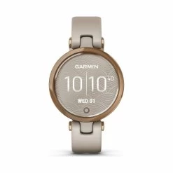 Montre Garmin Lily Lunette Rose Gold Avec Un Bracelet Beige