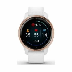 Montre Connectée Garmin Venu 2S Rose Gold Avec Bracelet Silicone Blanc 010-02429-13