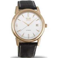 Montre Davis 1905 - Montre Cuir Noir Blanche Homme
