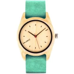 Montre D.W.Y.T DW-00102-5017 - Montre Toundra Bois Cuir Vert Femme