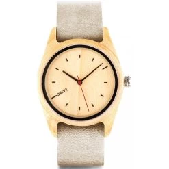 Montre D.W.Y.T DW-00102-5018 - Montre Cuir Gris Bois Blanc Femme