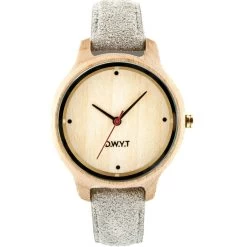 Montre D.W.Y.T DW-00401-1012 - Montre Aquila Bois Cuir Gris Femme
