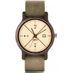 Montre DWYT DW-00204-1004 - Montre Cuir Gris Bois Marron Homme