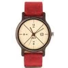 Montre DWYT DW-00204-1006 - Montre Cuir Rouge Bois Marron Homme