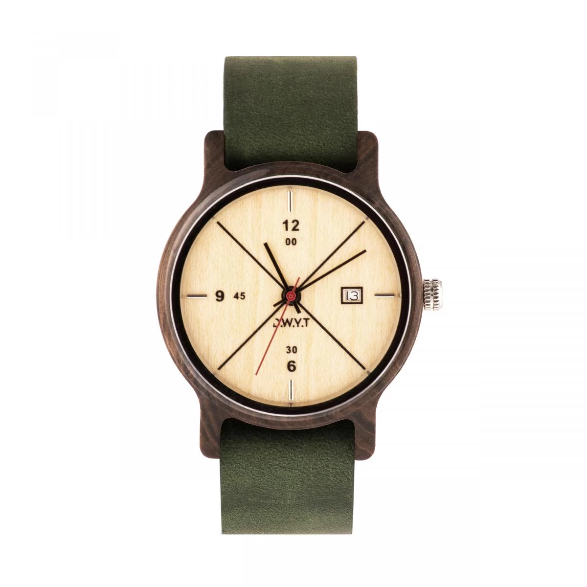 Montre D.W.Y.T DW-00204-5009 - Montre Baïkal Dateur Bois Cuir Vert Homme 1 Montre D.W.Y.T DW-00204-5009 - Montre Baïkal Dateur Bois Cuir Vert Homme