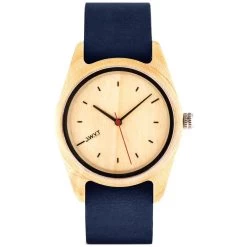 Montre D.W.Y.T DW-00102-5007 - Montre Toundra Bois Cuir Bleu Homme