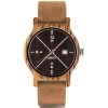 Montre D.W.Y.T DW-00201-1002 - Montre Cuir Marron Bois Marron Homme
