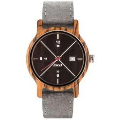 Montre D.W.Y.T DW-00201-1004 - Montre Moero Dateur Bois Cuir Gris Homme