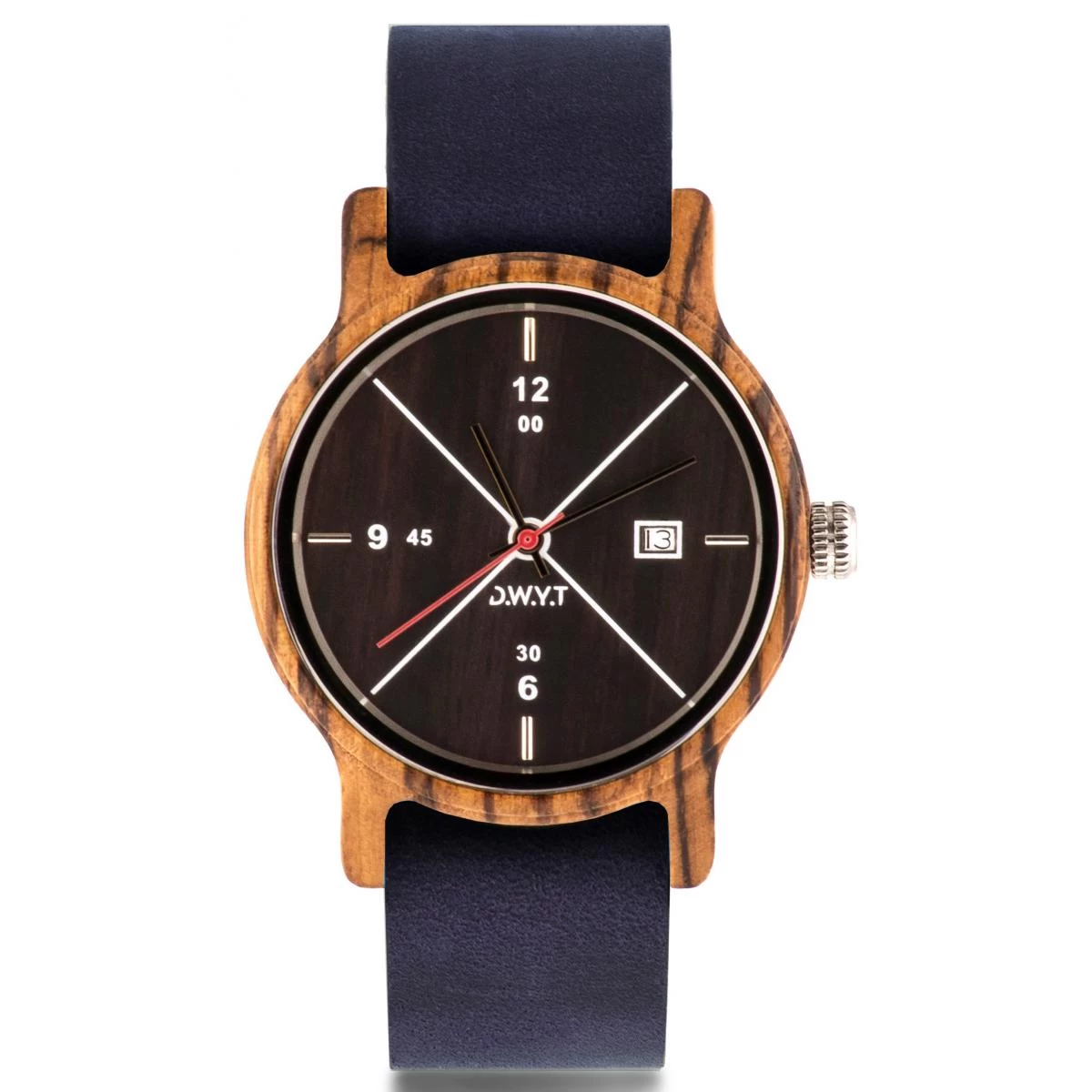 Montre D.W.Y.T DW-00201-5007 - Montre Cuir Bleu Bois Marron Homme 1 Montre D.W.Y.T DW-00201-5007 - Montre Cuir Bleu Bois Marron Homme