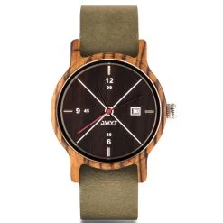 Montre D.W.Y.T DW-00201-5010 - Montre Cuir Gris Bois Marron Homme