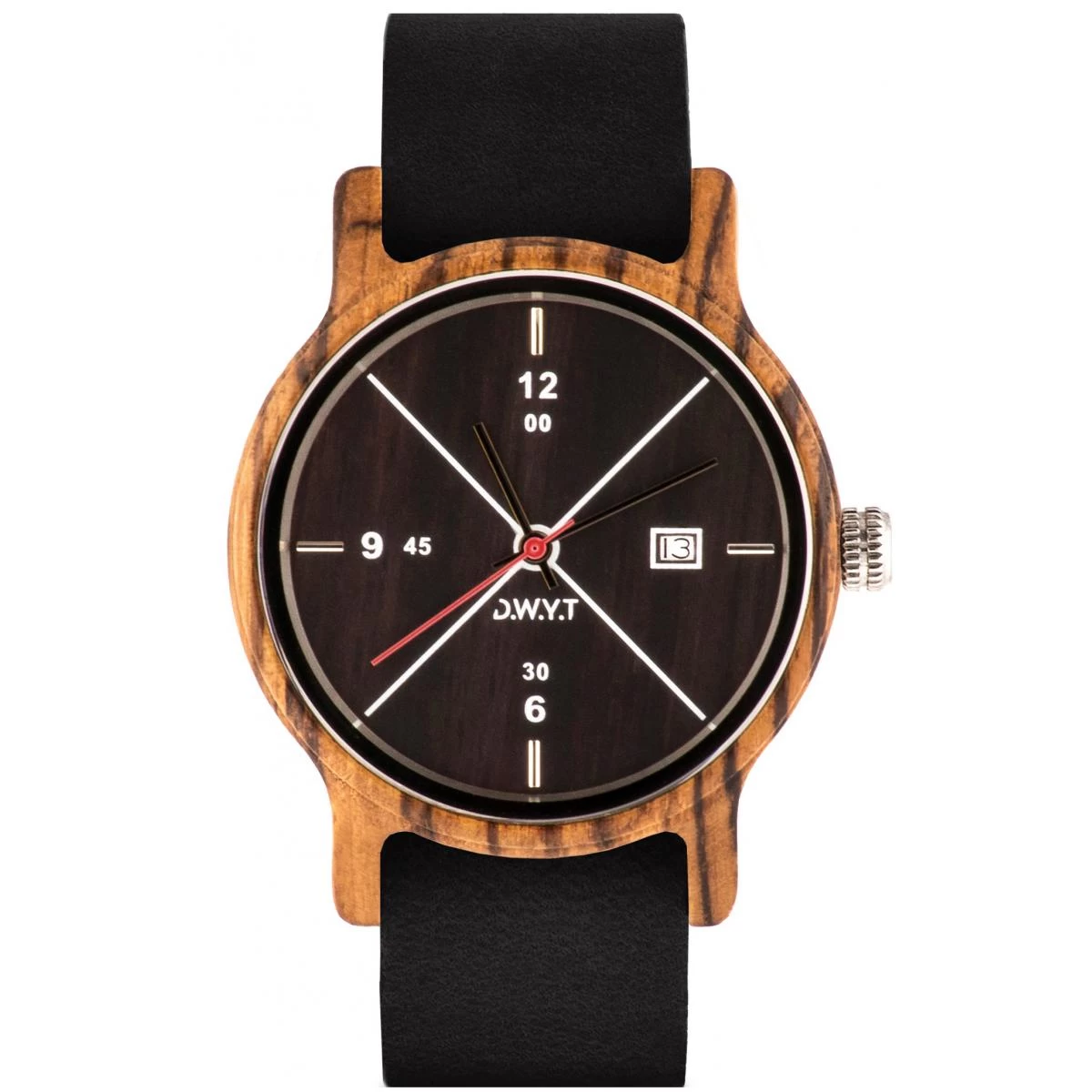 Montre D.W.Y.T DW-00201-5011 - Montre Moero Dateur Bois Cuir Noir Homme 1 Montre D.W.Y.T DW-00201-5011 - Montre Moero Dateur Bois Cuir Noir Homme