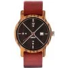 Montre D.W.Y.T DW-00201-5022 - Montre Cuir Rouge Bois Marron Homme