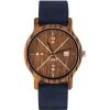 Montre D.W.Y.T DW-00202-1001 - Montre Cuir Bleu Bois Marron Homme