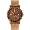 Montre D.W.Y.T DW-00202-1002 - Montre Come Dateur Bois Cuir Marron Homme