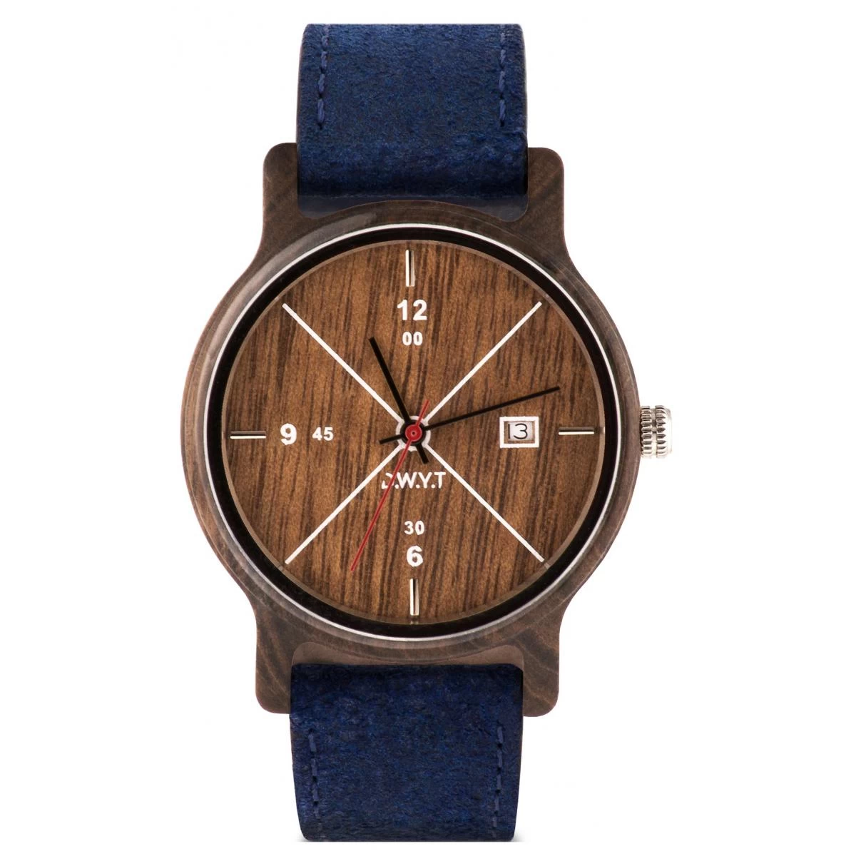 Montre D.W.Y.T DW-00203-1001 - Montre Leman Dateur Bois Cuir Bleu Homme 1 Montre D.W.Y.T DW-00203-1001 - Montre Leman Dateur Bois Cuir Bleu Homme