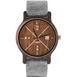 Montre D.W.Y.T DW-00203-1004 - Montre Cuir Bleu Bois Marron Homme