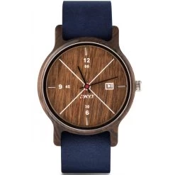 Montre D.W.Y.T DW-00203-5007 - Montre Cuir Bleu Bois Marron Homme