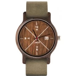 Montre D.W.Y.T DW-00203-5010 - Montre Cuir Gris Bois Marron Homme
