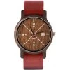 Montre D.W.Y.T DW-00203-5022 - Montre Cuir Rouge Bois Marron Homme