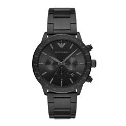 Montre Emporio Armani AR11242 - Chronographe Dateur Boîtier Acier Noir Bracelet Acier Noir Homme