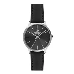 BEVERLY HILLS POLO CLUB Montre Pour Femme BBP3157C-351 Avec Bracelet En Cuir Noir