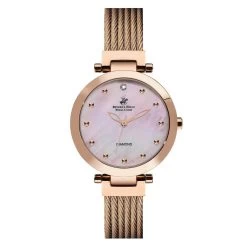 BEVERLY HILLS POLO CLUB Montre Pour Femme BBP3179X-410 Avec Bracelet Acier Doré Rose