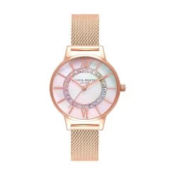 Montre Femme Olivia Burton 3 AIGUILLES OB16WD95 - Bracelet Acier Doré Rose