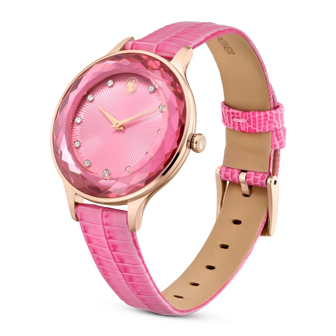 Montre Femme Swarovski OCTEA NOVA 5650030 - Bracelet En Cuir Rose 2 Montre Femme Swarovski OCTEA NOVA 5650030 - Bracelet En Cuir Rose – Image 2