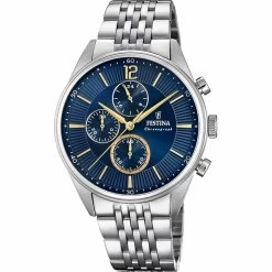 Montre Festina Timeless Chrono F20285-3 - Montre Chronographe Acier Acier Homme