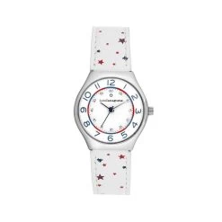 Montre Fille Lulu Castagnette Mini Star Héritage 38986 - Bracelet Cuir Blanc