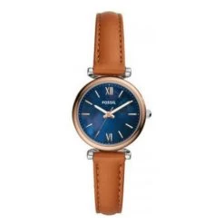 Montre Fossil ES4701 - CARLIE MINI Boîtier Acier Bracelet Cuir Marron Femme