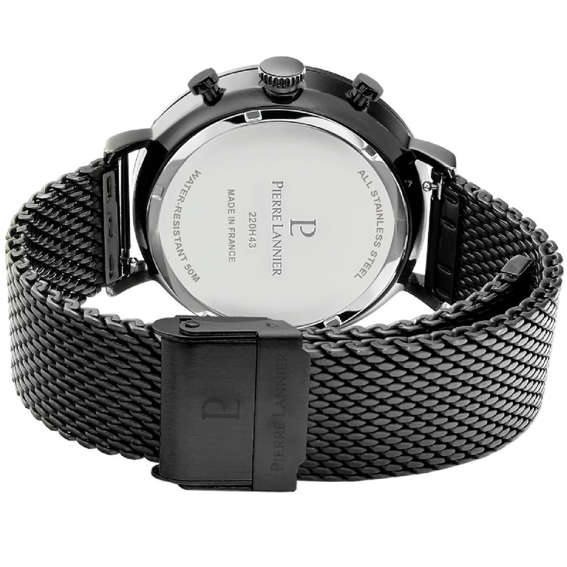 Montre Homme Baron 220H439 Cadran Noir Bracelet Acier Milanais Noir 4 Montre Homme Baron 220H439 Cadran Noir Bracelet Acier Milanais Noir – Image 4