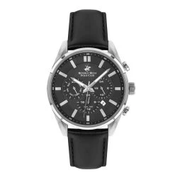 BEVERLY HILLS POLO CLUB Montre Pour Homme BBP3205X-351 Avec Bracelet En Cuir Noir