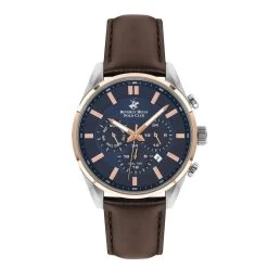 BEVERLY HILLS POLO CLUB Montre Pour Homme BBP3205X-592 Avec Bracelet En Cuir Marron