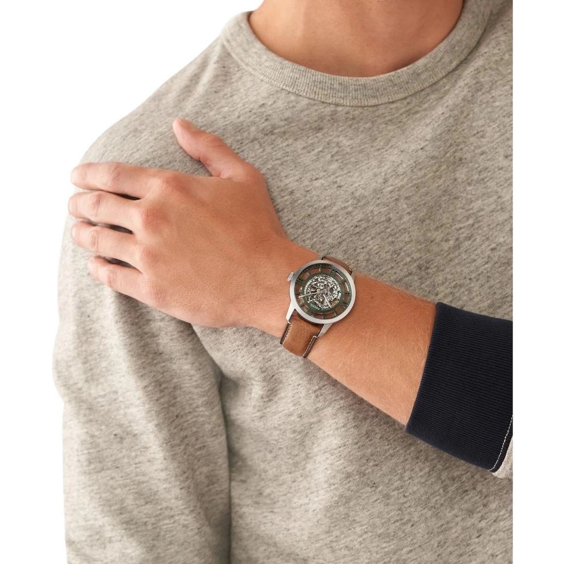 Montre Homme Fossil ME3234 - Bracelet Cuir Marron 5 Montre Homme Fossil ME3234 - Bracelet Cuir Marron – Image 5