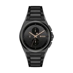 Hugo Boss Montre Homme Boss Steer Chrono - 1514068 Bracelet Acier Noir