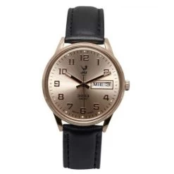 Montre Jaz 3003 Datic JZ112/5 - Montre Noire Cuir Dateur Homme