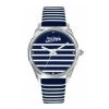 Jean Paul Gaultier Montre Jean-Paul Gaultier 8502414 - Bracelet Cuir Bicolore Bleu Blanc Boitier Acier Argenté Femme