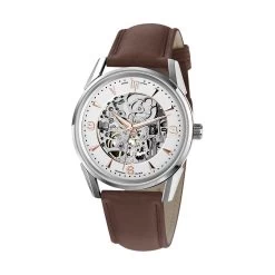Montre LIP 671557 - Montre HIMALAYA 40 SQUELETTE Automatique Cuir Marron Acier Homme