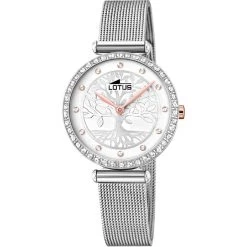 Montre Lotus L18709-1 - Bliss Arbre De Vie Acier Cadran Argent Motif Arbre Sertie Cristaux Swarovski Et Bracelet Acier Milanais Femme