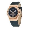 Montre Maserati Potenza R8851108027 - Montre Dateur Cuir Croco Homme