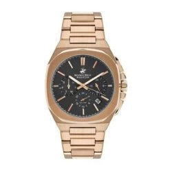 BEVERLY HILLS POLO CLUB Montre Pour Homme BBP3210X-460 Avec Bracelet En Acier Doré Rose