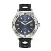 Montre Ruckfield 685011 - Boîtier Acier Argenté Bracelet Cuir Bleu Foncé Cadran Bleu Homme