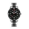 Montre Ruckfield 685022 - Dateur Boîtier Acier Argenté Bracelet Métal Chromé & Noir Homme