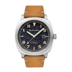 Montre Spinnaker SP-5071-01 - Automatique Hull California Dateur Bracelet Cuir Marron Boîtier Acier Argent Homme