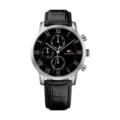 Montre Tommy Hilfiger 1791401 - Montre Multifonctions Cuir Noir Homme