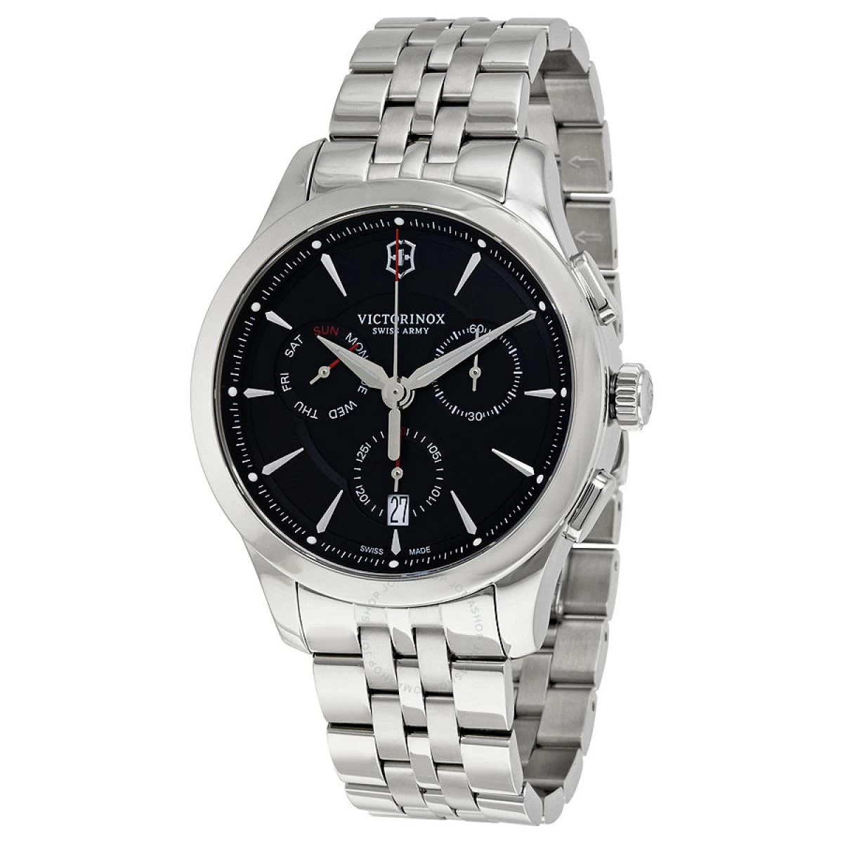Montre Victorinox 241745 - Alliance Chronographe, Acier Inoxydable Argenté Cadran Noir Homme 3 Montre Victorinox 241745 - Alliance Chronographe, Acier Inoxydable Argenté Cadran Noir Homme – Image 3