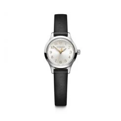 Montre Victorinox 241838 - Alliance XS, Boîtier Argenté Acier Inoxydable, Bracelet Cuir Noir Femme