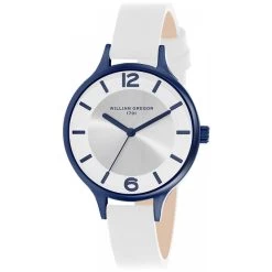 Montre William Gregor 1791 BWG30022-513 - Montre Dateur Cuir Blanc Homme